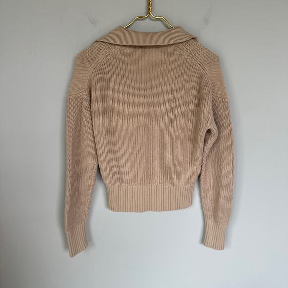 J. Crew Collared Cotton Boxy Beach Sweater in Tan Women's Size XS - Picture 2 of 7